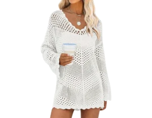 ANRABESS Women Swimsuit Crochet Swim Cover Up Summer
